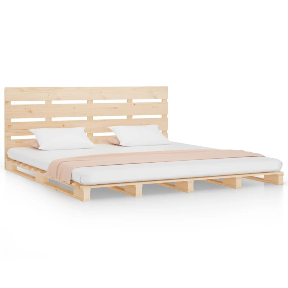 Vidaxl (Brown, 180 X 200 Cm (W X L)) Bed Frame Bedstead Wooden Bed Base Mattress Foundation Solid Wood Pine