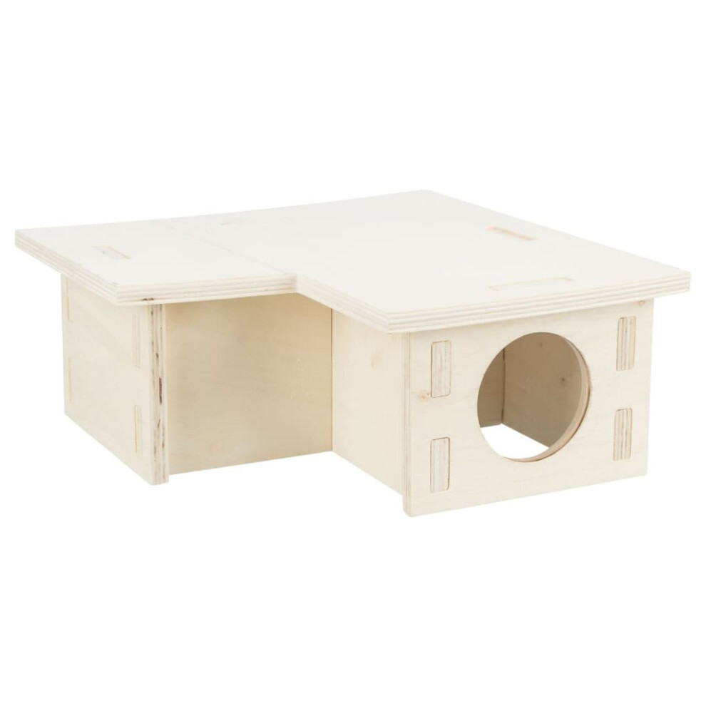 TRIXIE 3-chambered Rodent House 25x10x25 cm Wood Rodent Hamster Enclosure