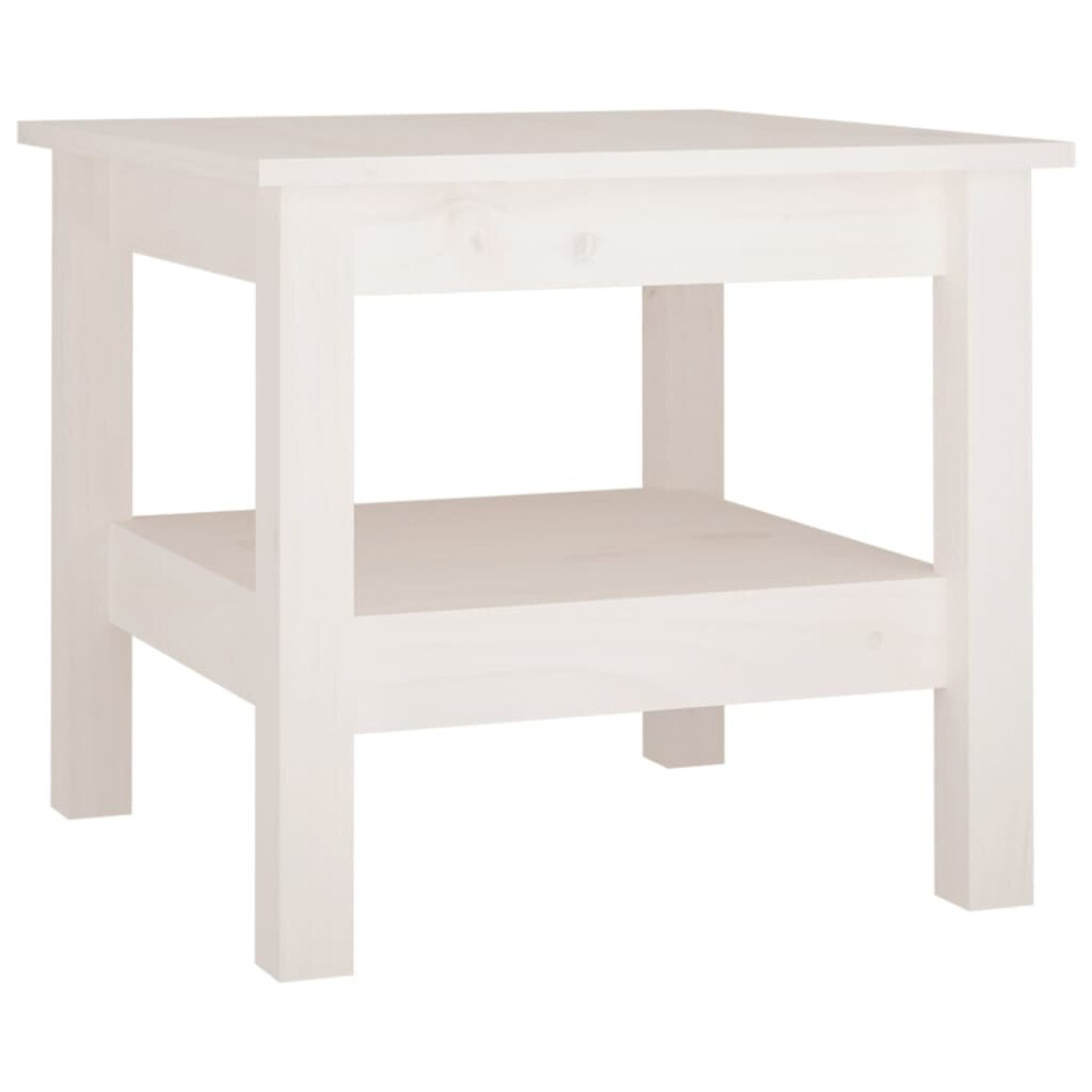 Vidaxl (White, 45 X 45 X 40 Cm (L X W X H)) Coffee Table Dining Table Centre Accent Tea End Table Solid Wood Pine