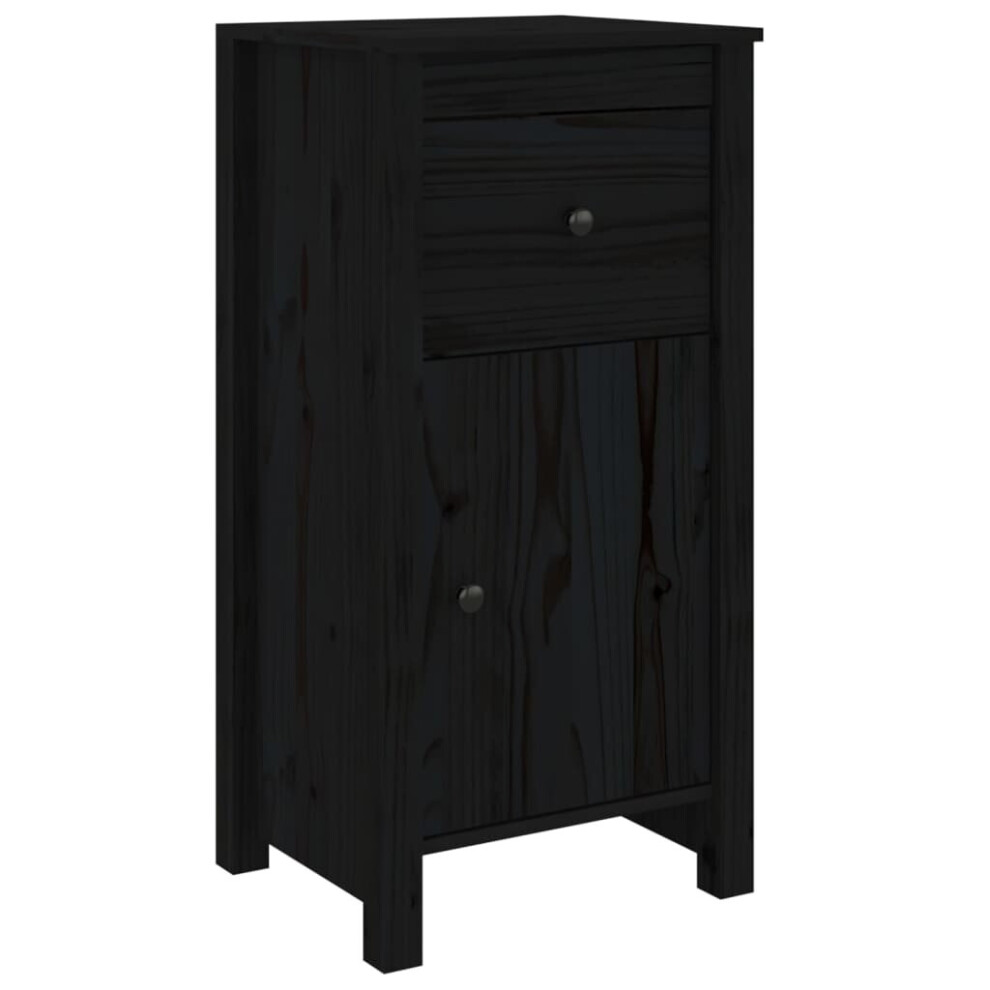 vidaXL Solid Wood Pine Sideboard Black Side Cabinet Cupboard Home Organiser