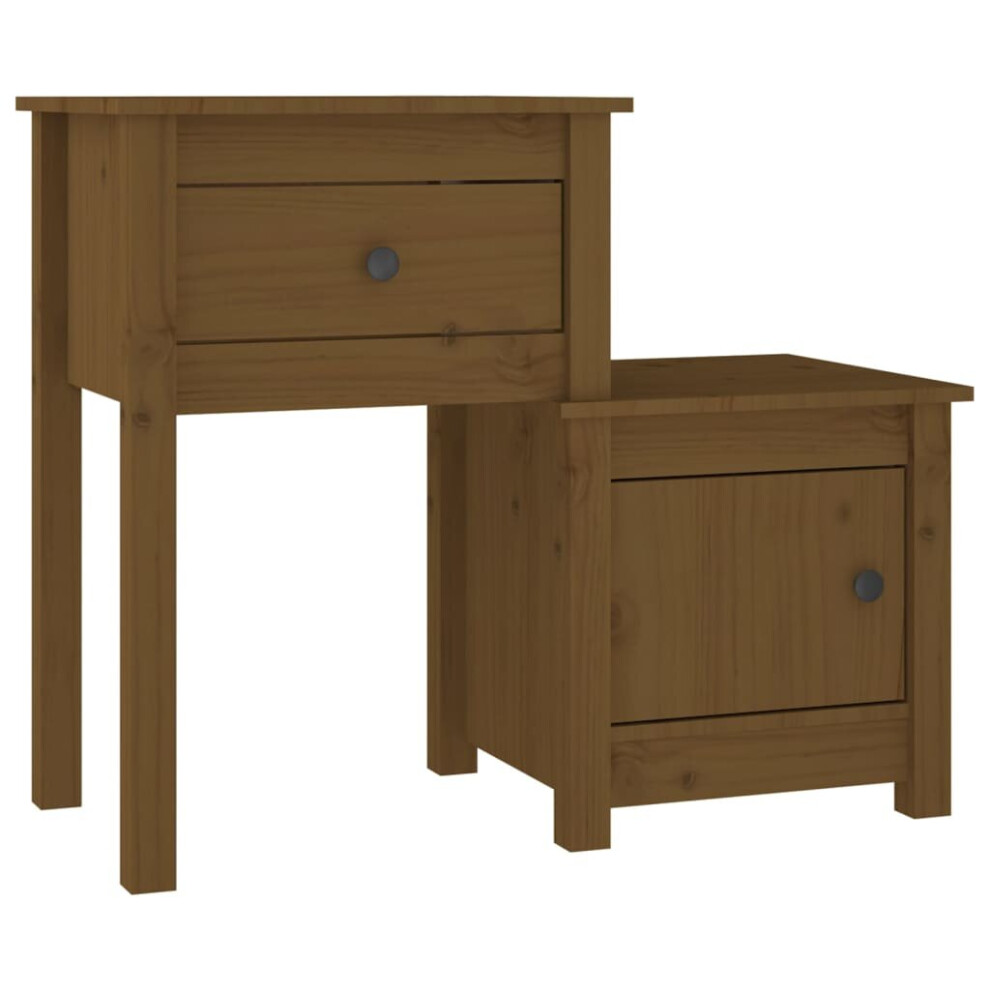 (Honey brown, 1) vidaXL 1/2x Solid Wood Pine Bedside Cabinet End Table Cabinet Multi Colours