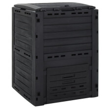vidaXL Garden Composter Black 280 L Polypropylene Compost Tumbler Waste Box