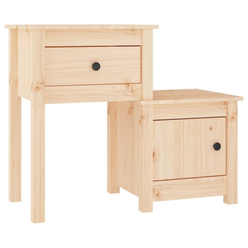 VidaXL (Brown, 1) vidaXL 1/2x Solid Wood Pine Bedside Cabinet End Table Cabinet Multi Colours