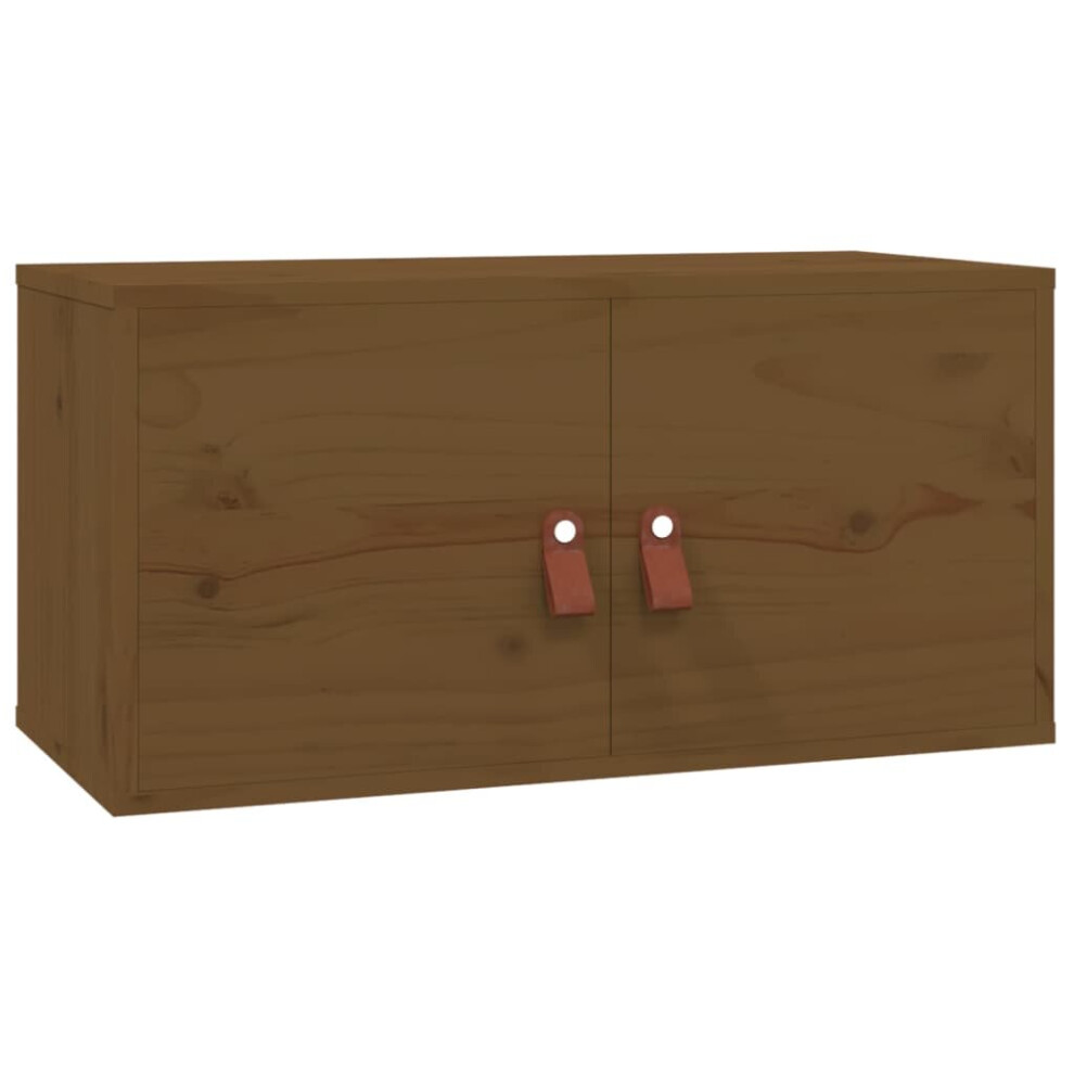 Vidaxl (Honey Brown, 1) Wall Cabinet Hanging Storage Cabinet Wall Cupboard Solid Wood Pine