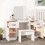 VidaXL (White) vidaXL Solid Wood Pine Dressing Table Set with a Mirror Desk Multi Colours 3