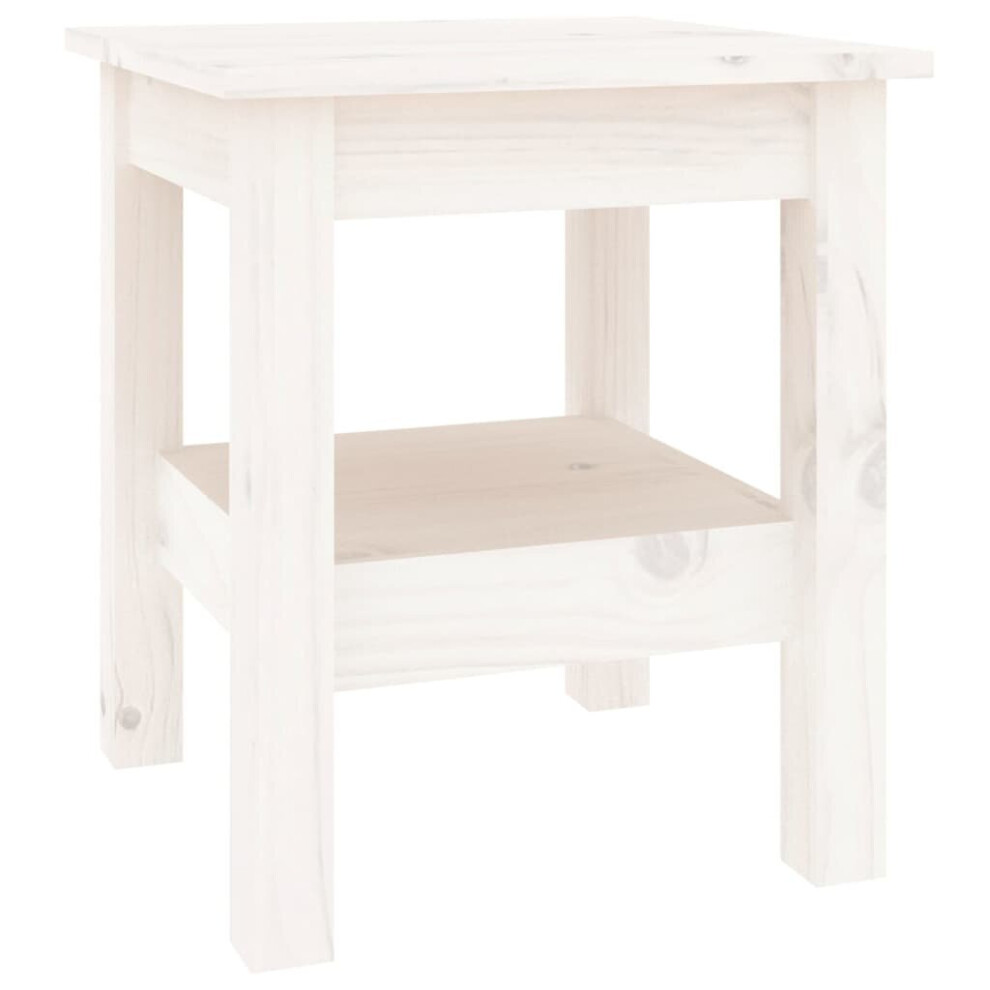 (White, 35 x 35 x 40 cm (L x W x H)) vidaXL Coffee Table Dining Table Centre Accent Tea End Table Solid Wood Pine