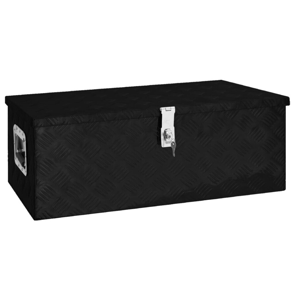 vidaXL Storage Box Black 80x39x30 cm Aluminium Storage Chest Bin Blanket Box