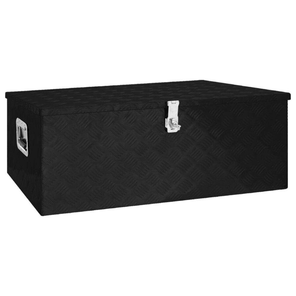 Vidaxl Storage Box Black 100X55x37 Cm Aluminium Storage Chest Blanket Box