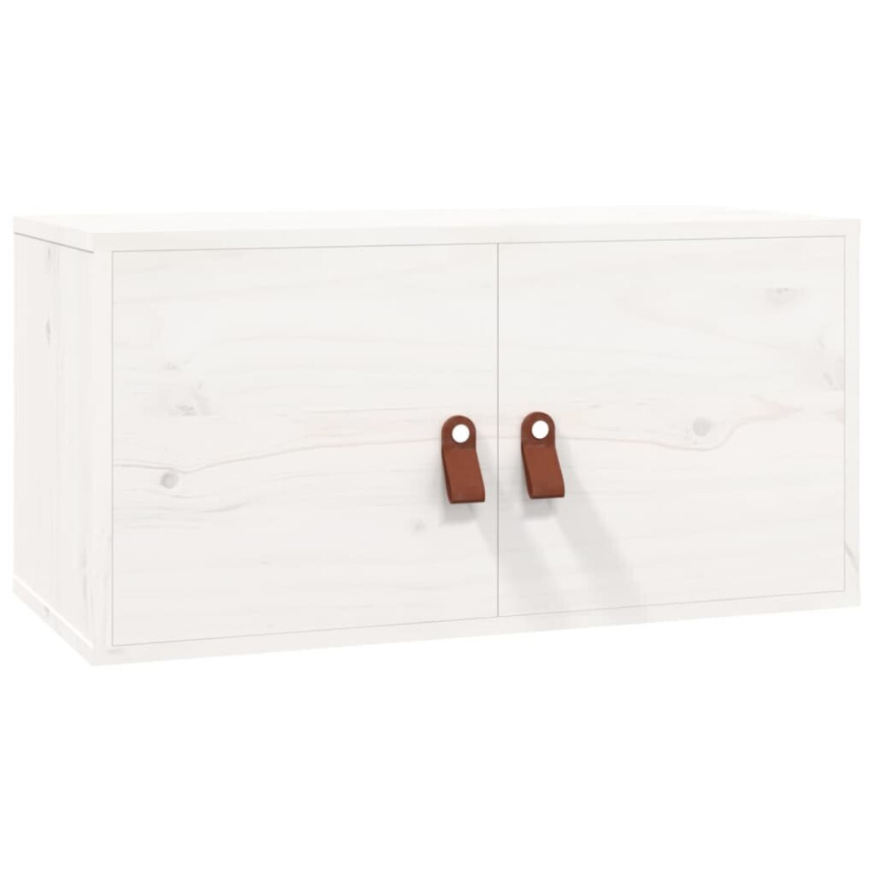 Vidaxl (White, 1) Wall Cabinet Hanging Storage Cabinet Wall Cupboard Solid Wood Pine