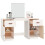 VidaXL (White) vidaXL Solid Wood Pine Dressing Table Set with a Mirror Desk Multi Colours 5