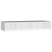 vidaXL 3-Panel Rabbit Cage 325x109x54 cm Galvanised Iron Rabbit Enclosure