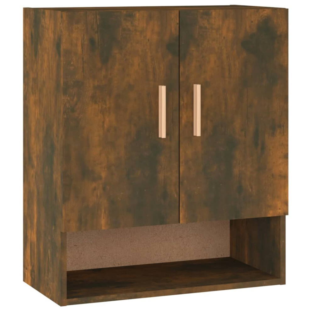 Vidaxl (Smoked Oak) Wall Cabinet Hanging Storage Cabinet Wall Cupboard Engineered Wood