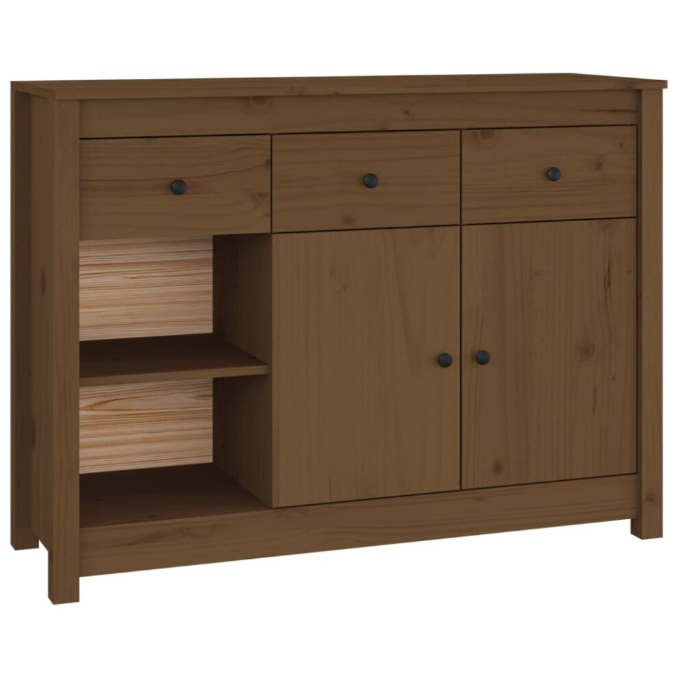 Vidaxl (Honey Brown) Solid Wood Pine Sideboard Wooden Highboard Home Organiser Multi Colours