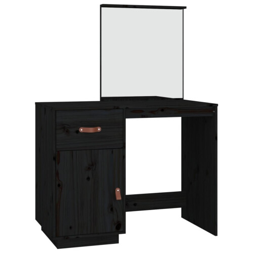 VidaXL (Black) vidaXL Solid Wood Pine Dressing Table Wooden Desk Cosmetic Table Multi Colours