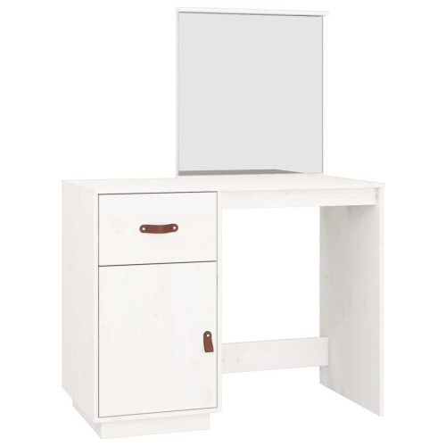 VidaXL (White) vidaXL Solid Wood Pine Dressing Table Wooden Desk Cosmetic Table Multi Colours