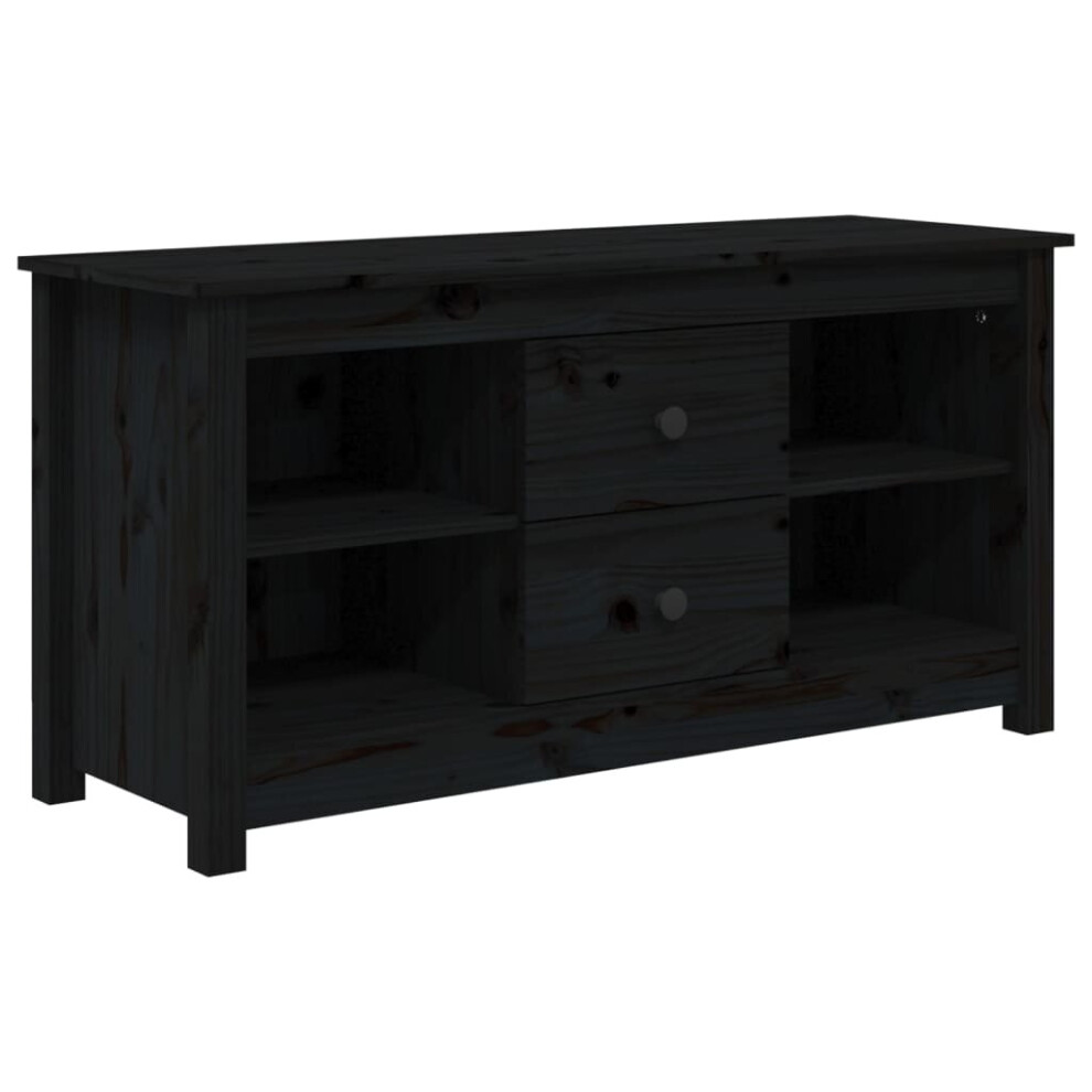 (Black) vidaXL Solid Wood Pine TV Cabinet TV Console Media Unit Cabinet Multi Colours