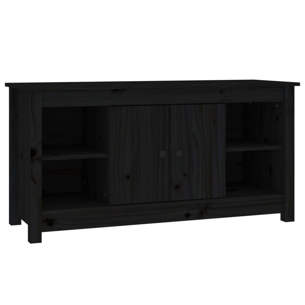 (Black) vidaXL Solid Wood Pine TV Cabinet TV Console Media Unit Cabinet Multi Colours