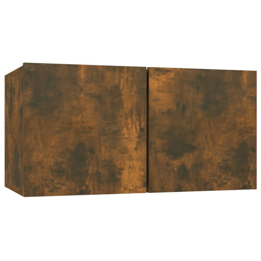 Vidaxl (Smoked Oak, 1) Hanging Tv Cabinet Entertainment Centre Wall Tv Unit Wall Tv Stand