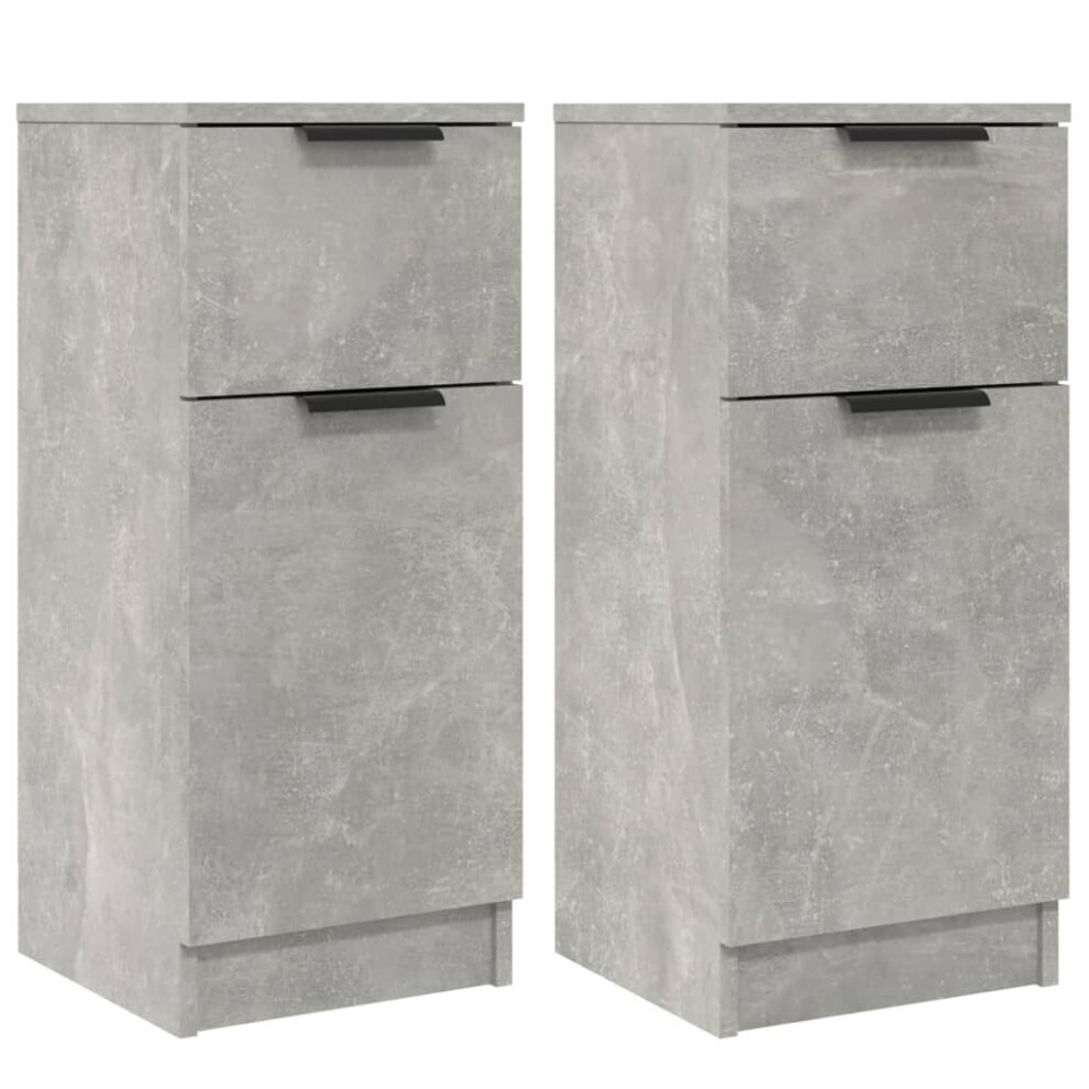 Vidaxl (Concrete Grey, 2) Sideboard Cabinet Home Organiser Cupboard Side Cabinet Engineered Wood