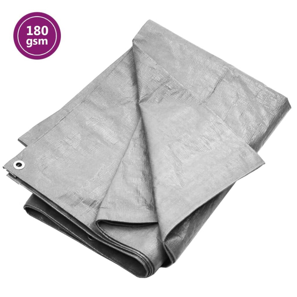 (Grey, 180 g/mÂ² 3 x 4 m (W x L)) vidaXL Tarpaulin HDPE Tarp Ground Sheet Covering Multi Colours/Sizes/Models