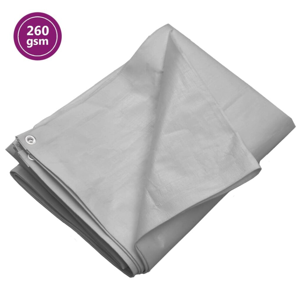 (Grey, 260 g/mÂ²3 x 3 m (W x L)) vidaXL Tarpaulin HDPE Tarp Ground Sheet Covering Multi Colours/Sizes/Models