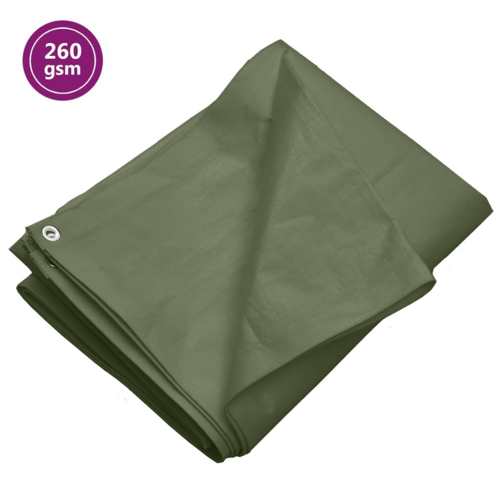 (Green, 260 g/mÂ²3 x 5 m (W x L)) vidaXL Tarpaulin HDPE Tarp Ground Sheet Covering Multi Colours/Sizes/Models