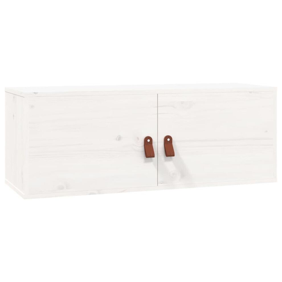 Vidaxl (White, 1) Wall Cabinet Hanging Storage Cabinet Wall Cupboard Solid Wood Pine