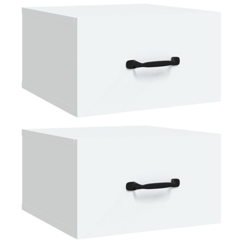 VidaXL (White, 2) vidaXL 1/2x Wall-mounted Bedside Cabinet Floating Bedside Unit Multi Colours