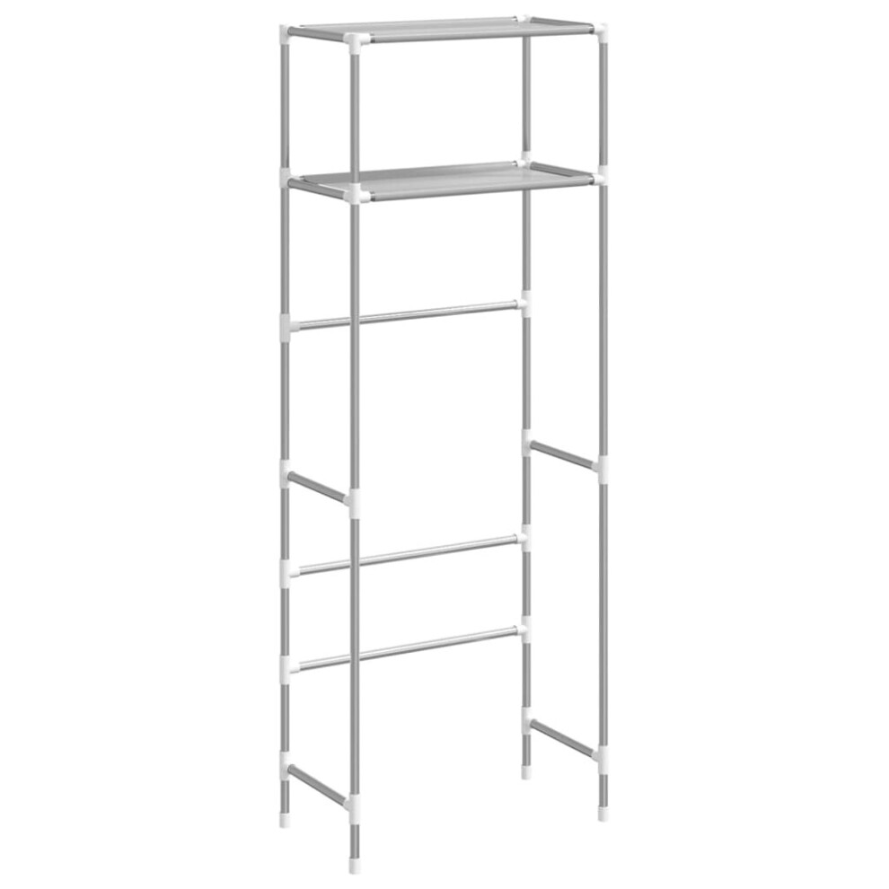 (Grey) vidaXL 2-Tier Storage Rack over Toilet Storage Bathroom Shelf Space Saver Iron