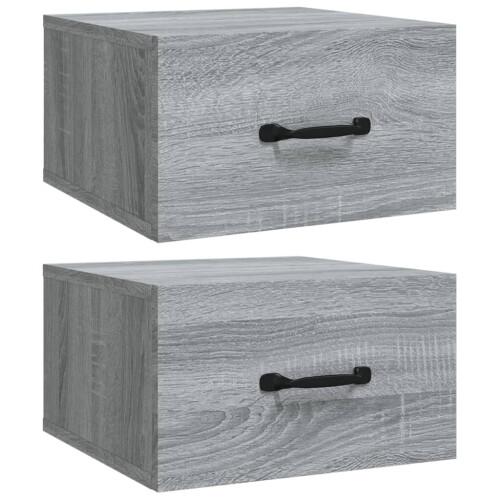 VidaXL (Grey sonoma, 2) vidaXL 1/2x Wall-mounted Bedside Cabinet Floating Bedside Unit Multi Colours