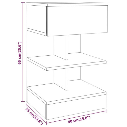 VidaXL (Smoked oak, 2) vidaXL 1/2x Bedside Cabinet Engineered Wood Side Table Storage Multi Colours 1
