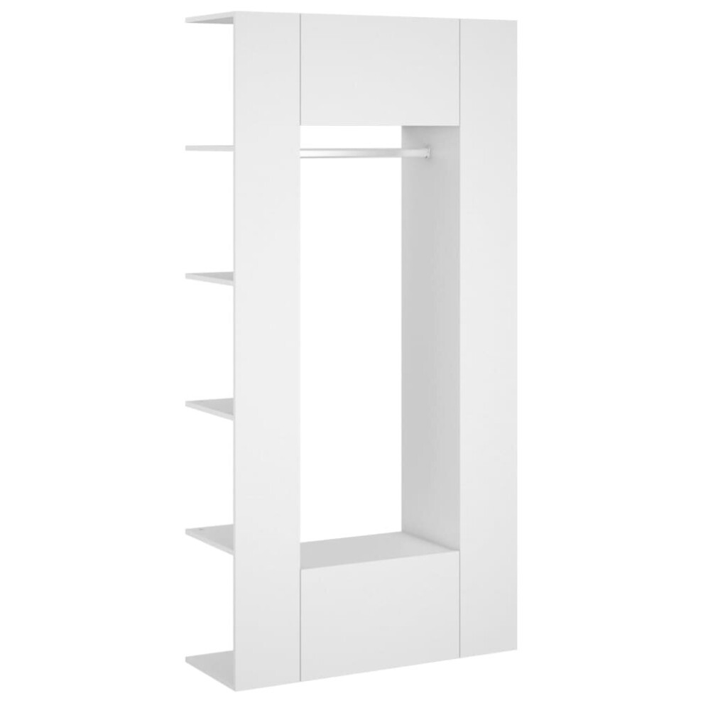 vidaXL 2x Hallway Cabinets White Engineered Wood Hallway Storage Wardrobe