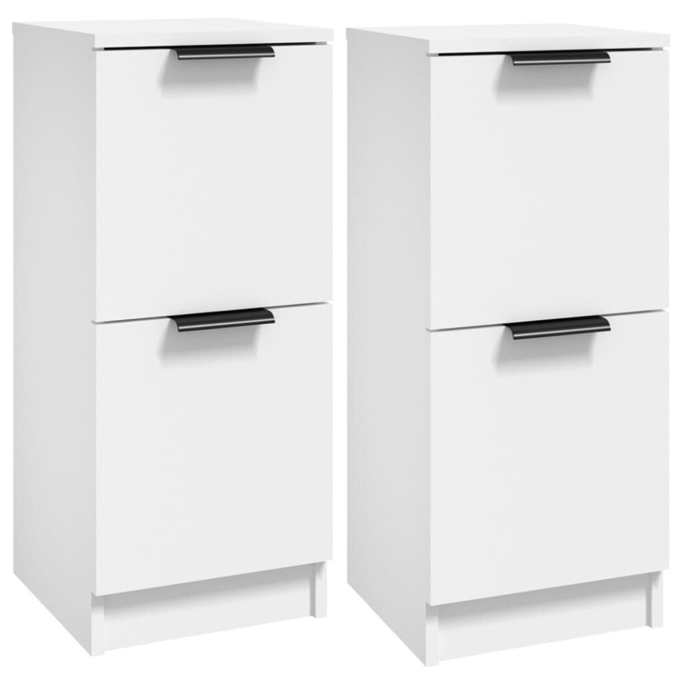 (White, 2) vidaXL Sideboards Cupboard Storage Cabinet Home Organiser Engineered Wood