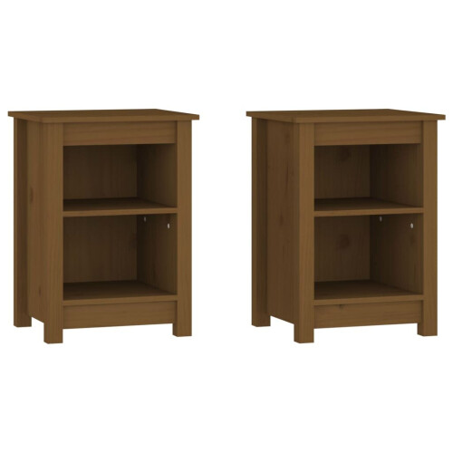 VidaXL (Honey brown, 2) vidaXL 1/2x Solid Wood Pine Bedside Cabinet Nightstand End Table Multi Colours