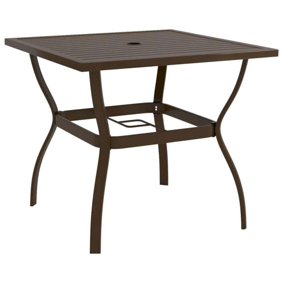 (81.5 x 81.5 x 72 cm (L x W x H)) vidaXL Garden Table Steel Outdoor Dinner Desk Anthracite/Brown Multi Sizes