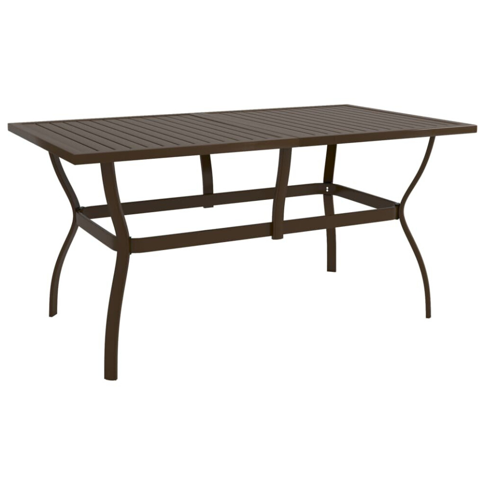 (140 x 80 x 72 cm (L x W x H)) vidaXL Garden Table Steel Outdoor Dinner Desk Anthracite/Brown Multi Sizes