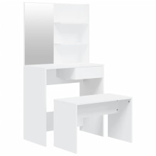 (White) vidaXL Dressing Table Set HomeVanity Table Makeup Vanity Desk Cosmetic Table