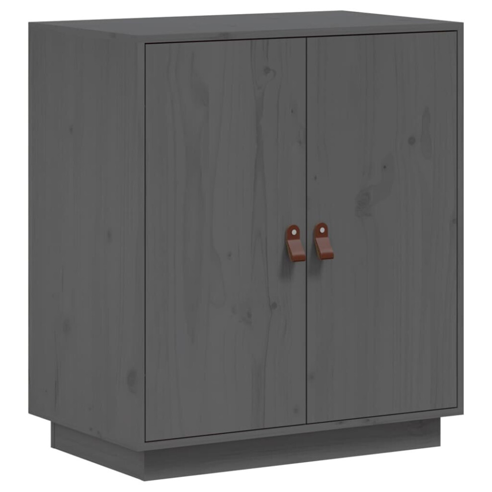 (Grey) vidaXL Solid Wood Pine Sideboard Wooden Home Organiser Highboard Multi Colours