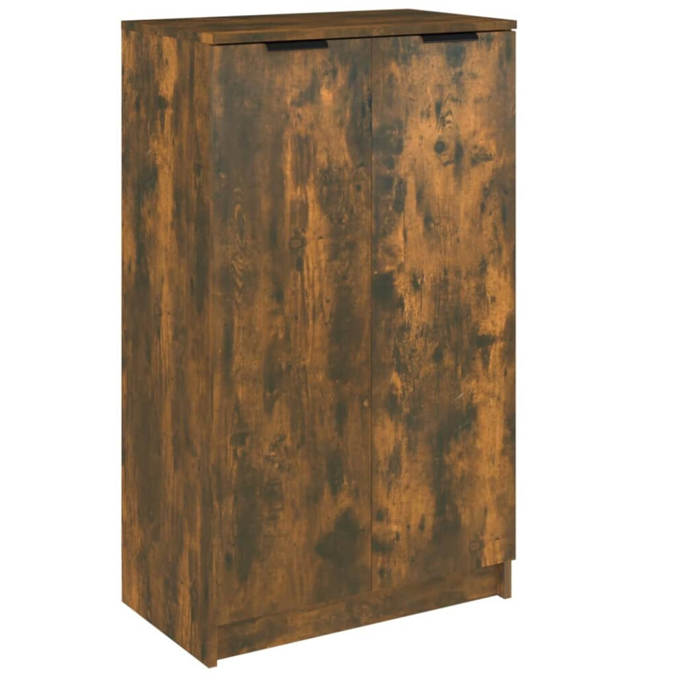 Vidaxl (Smoked Oak) Shoe Cabinet Engineered Wood Hallway Shoe Storage Cupboard Shoe Holder
