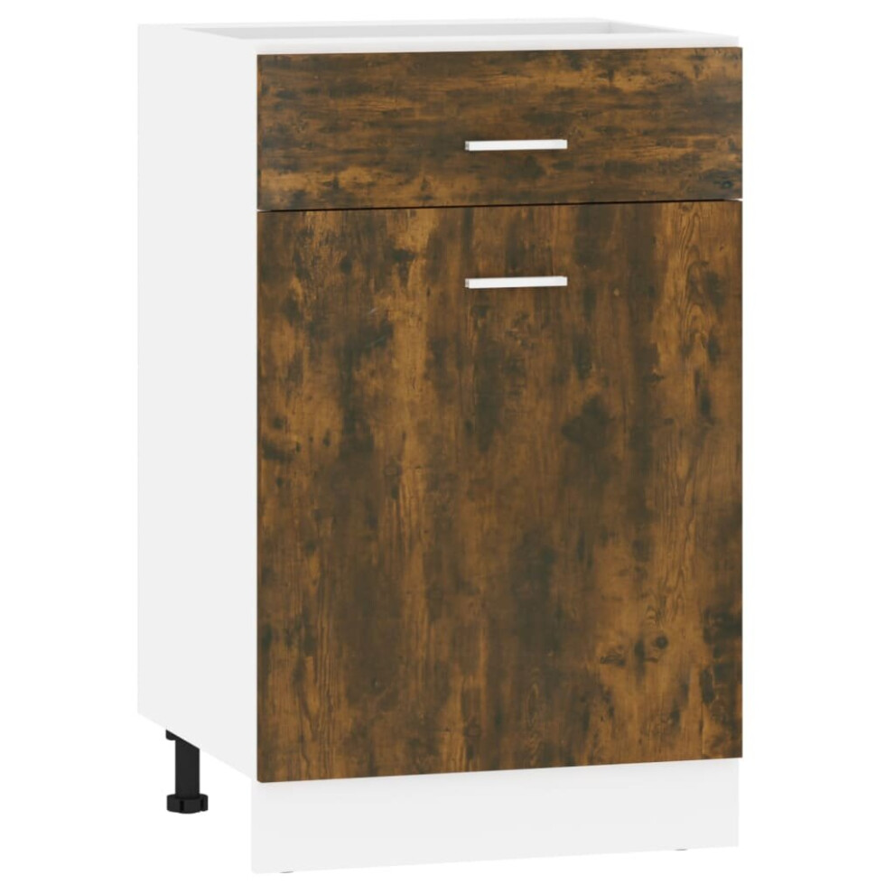 Vidaxl (Smoked Oak) Kitchen Cabinet Home Storage Shelf Organiser Cupboard Engineered Wood