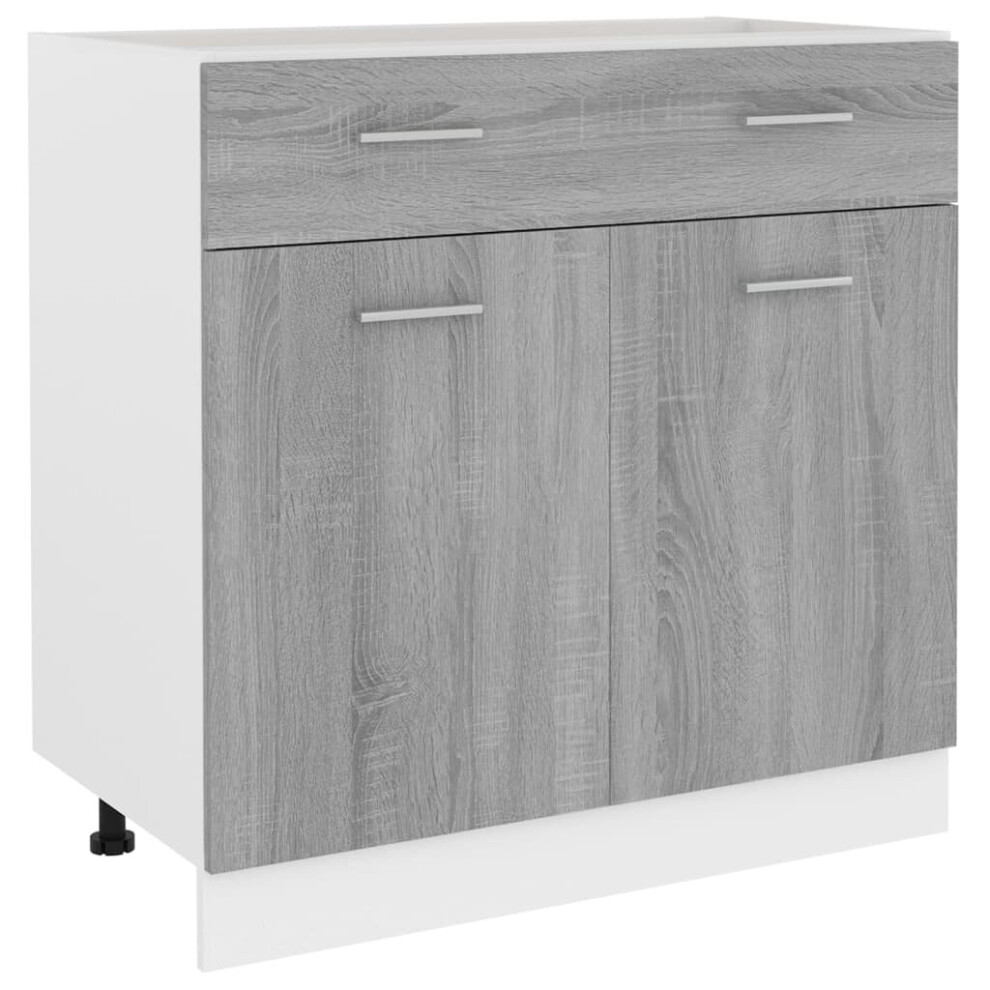 (Grey sonoma) vidaXL Drawer Bottom Cabinet Engineered Wood Home Storage Unit Multi Colours