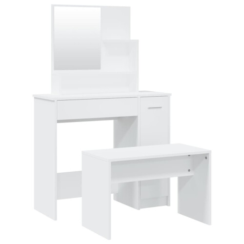 VidaXL (White) vidaXL Dressing Table Set Bedroom Makeup Table Vanity Desk Cosmetic Table 1
