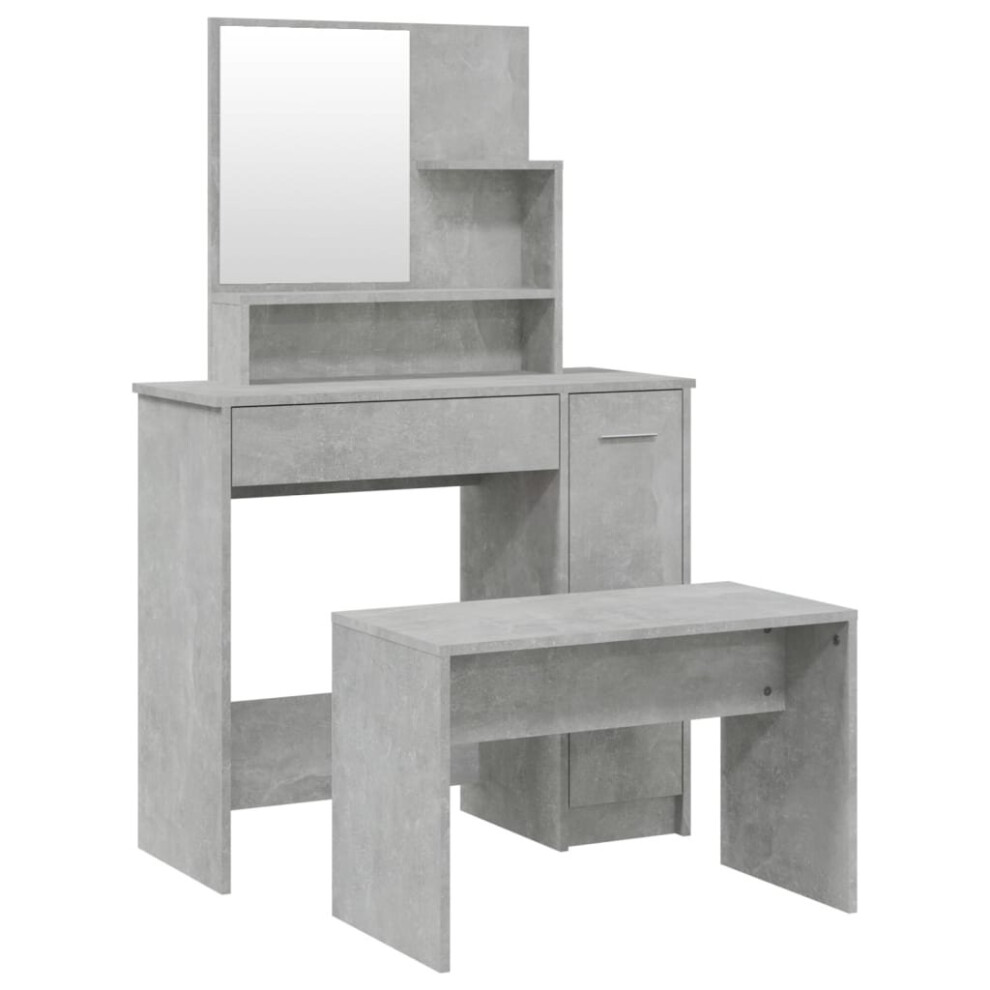 Vidaxl (Concrete Grey) Dressing Table Set Bedroom Makeup Table Vanity Desk Cosmetic Table