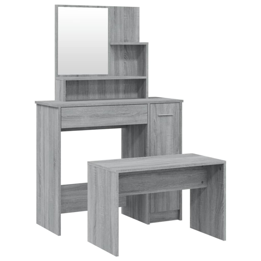 (Grey sonoma) vidaXL Dressing Table Set Bedroom Makeup Table Vanity Desk Cosmetic Table