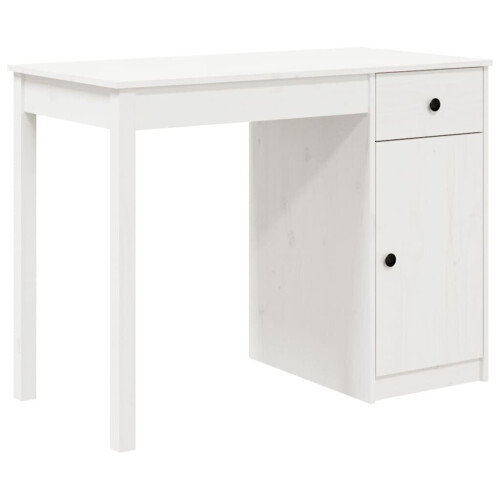 VidaXL (White) vidaXL Solid Wood Pine Desk Office Computer Study Writing Desk Multi Colours