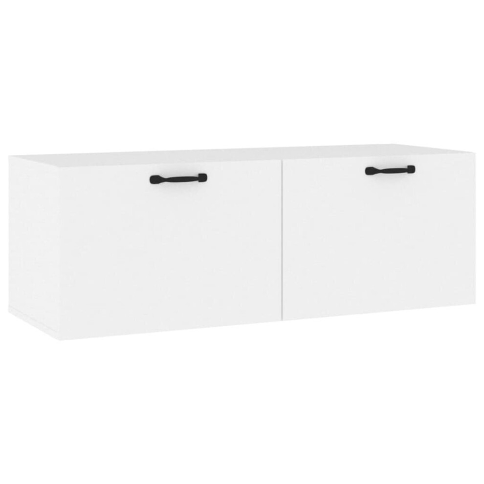 (White) vidaXL Wall Cabinet Engineered Wood Floating TV Unit Cabinet Multi Colours