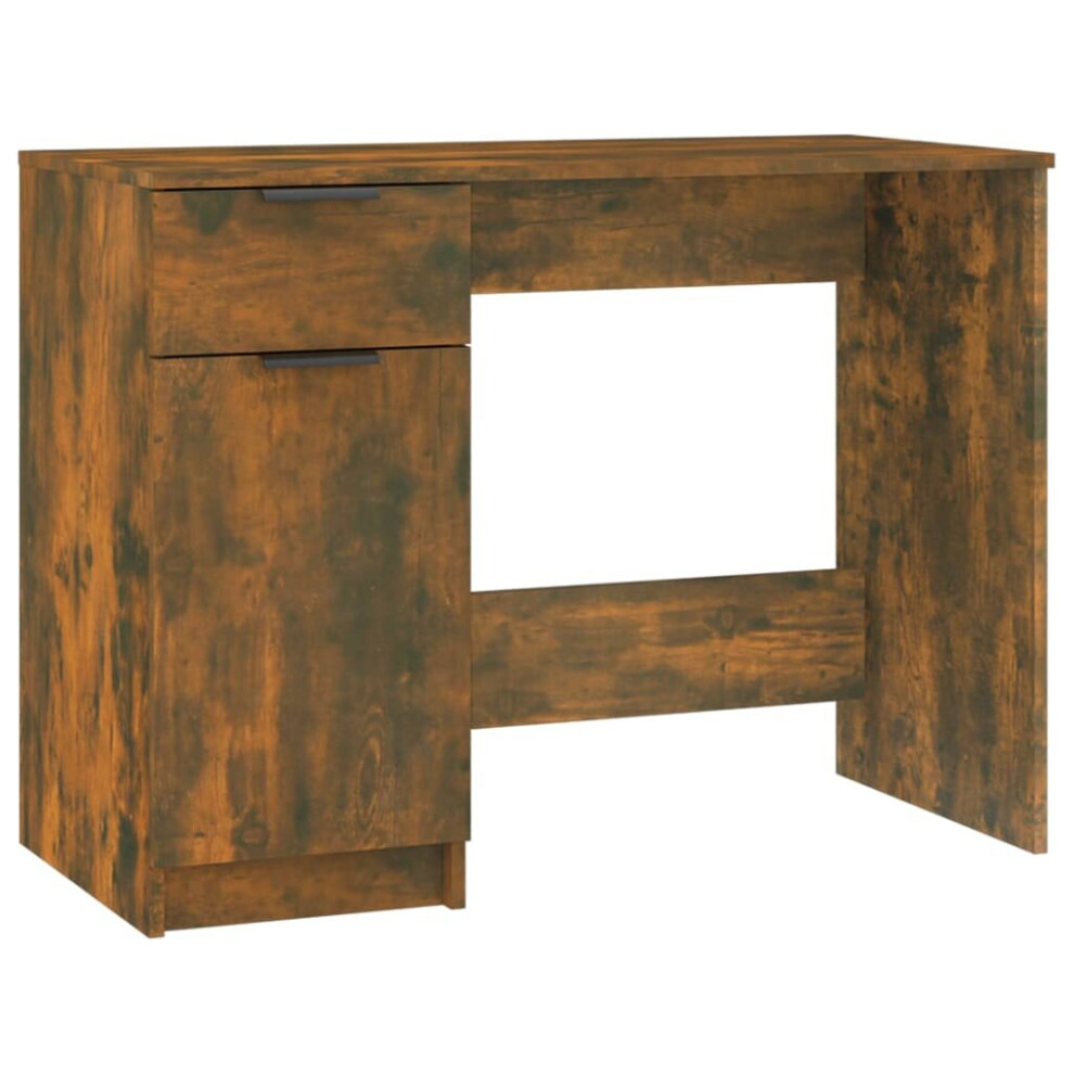 Vidaxl (Smoked Oak) Desk Engineered Wood Home Office Computer Table Study Writing Desk