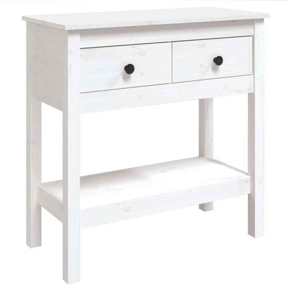 (White, 75 x 35 x 75 cm (L x W x H)) vidaXL Solid Wood Pine Console Table Multi Colours 100x35x75 cm/75x35x75 cm