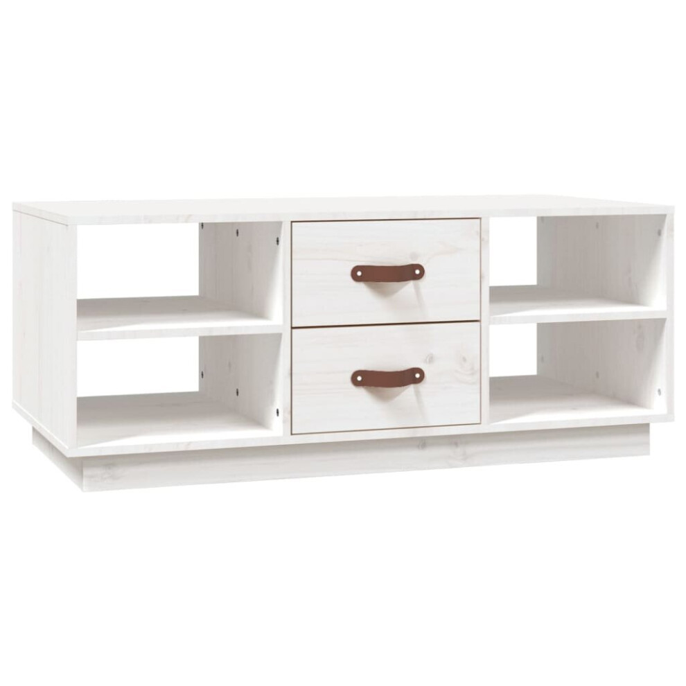 Vidaxl (White) Solid Wood Pine Coffee Table Centre Accent End Tea Table Multi Colours