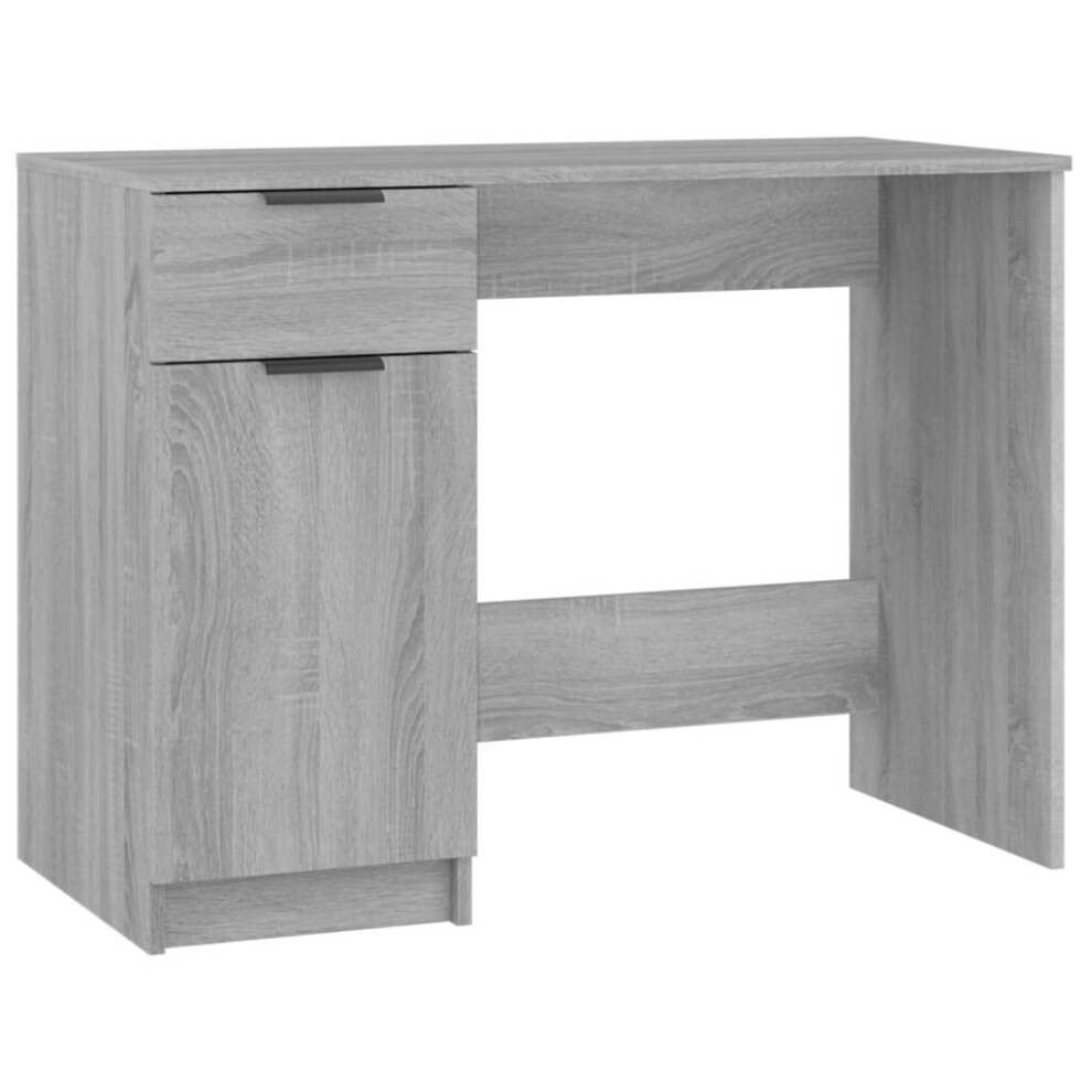 (Grey sonoma) vidaXL Desk Engineered Wood Home Office Computer Table Study Writing Desk-image-OPC-PB2T8JX-NEW